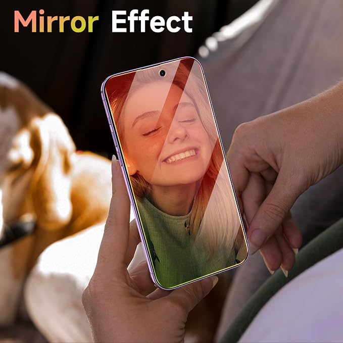 (2 Pack Compatible with iPhone 14 Pro Max Privacy Screen Protector Mirror 25 Degree Anti Spy Anti-Blue Light Red to Green Gradient with Easy Installation Kit No Air Bubbles