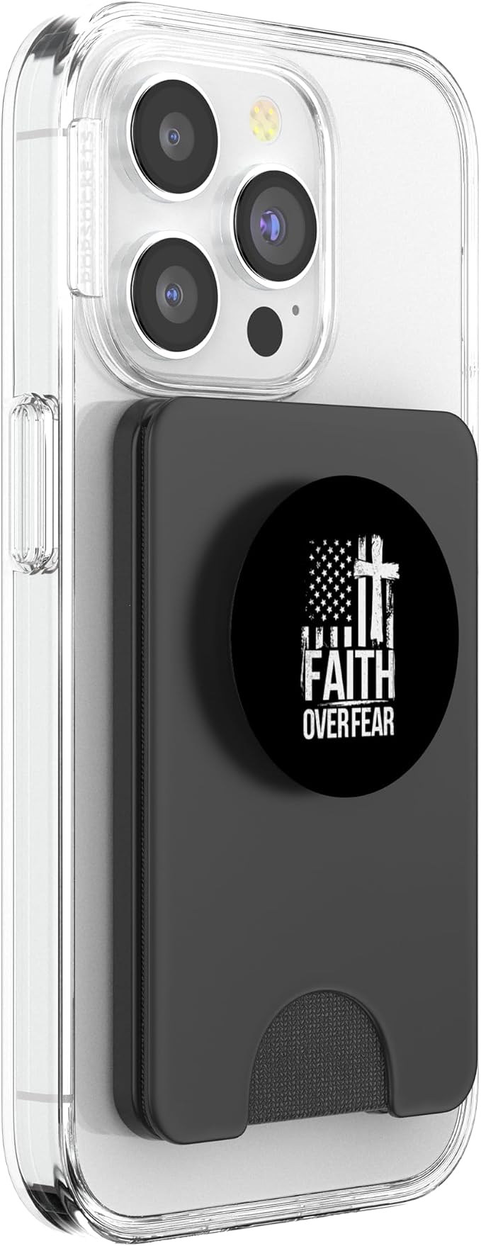 Christian Patriotic Faith Over Fear Christmas Design PopSockets PopWallet for MagSafe