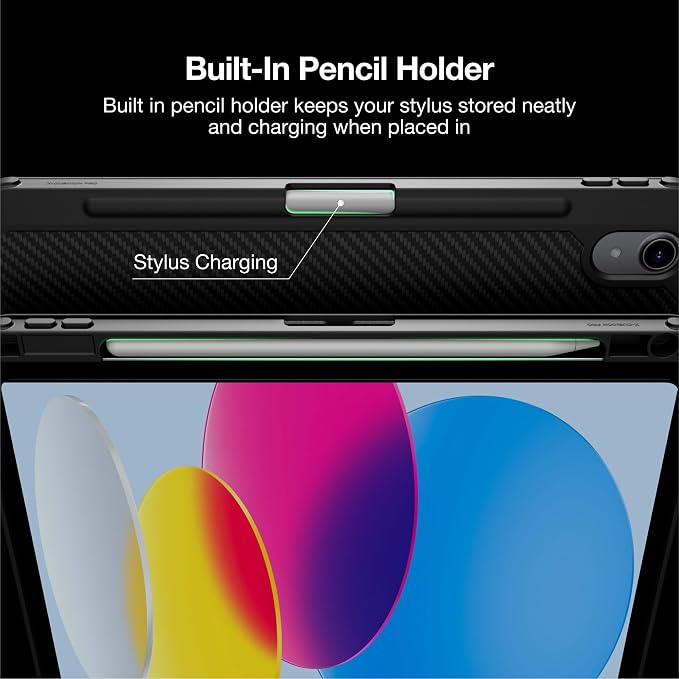 AMAZINGTHING for iPad Air 11-Inch M4/M3/M2 [Titan MAX Weave Case] Rugged Aramid Fiber Back X-Cushion PRO 7 Shock Absorption Y-Fold Multi-Angle Stand Built-in Stylus Pen Durable Nylon Black