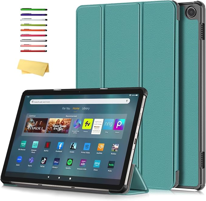 Slim Case for Amazon Fire Max 11 Tablet (13th Generation 2023 Release) Trifold Lightweight Hard Shell PU Leather Stand Folio Protective Cover with Auto Wake/Sleep Colored Graffiti Doodle