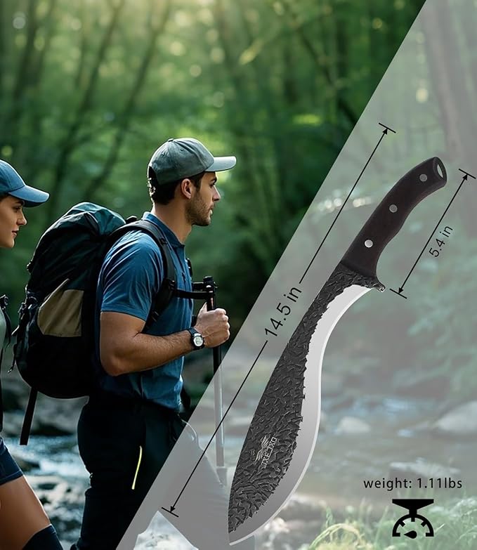 JXE JXO Machete, Full Tang Machete for Cutting Trees Heavy Duty, 3Cr13 Steel with Nylon Sheath for Yard Work, Bushcraft and Outdoor