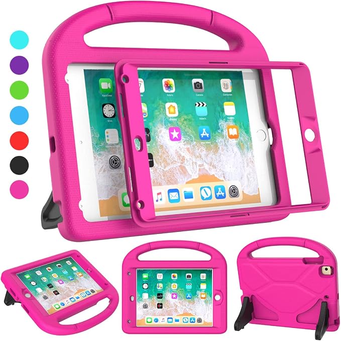 SUPLIK Kids Case for iPad mini 4/5 (7.9) Built-in Screen Protector Durable Shockproof Protective Cover with Handle Stand for 7.9 inch Apple iPad mini 4th/5th Generation Black