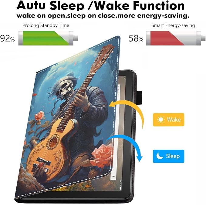 Case for Amazon Kindle Fire HD 8/Fire HD 8 Plus Tablet (12th/10th Generation 2024/2022/2020 Release) - PU Leather Folio Cover with Smart Auto Wake/Sleep Bald Eagle