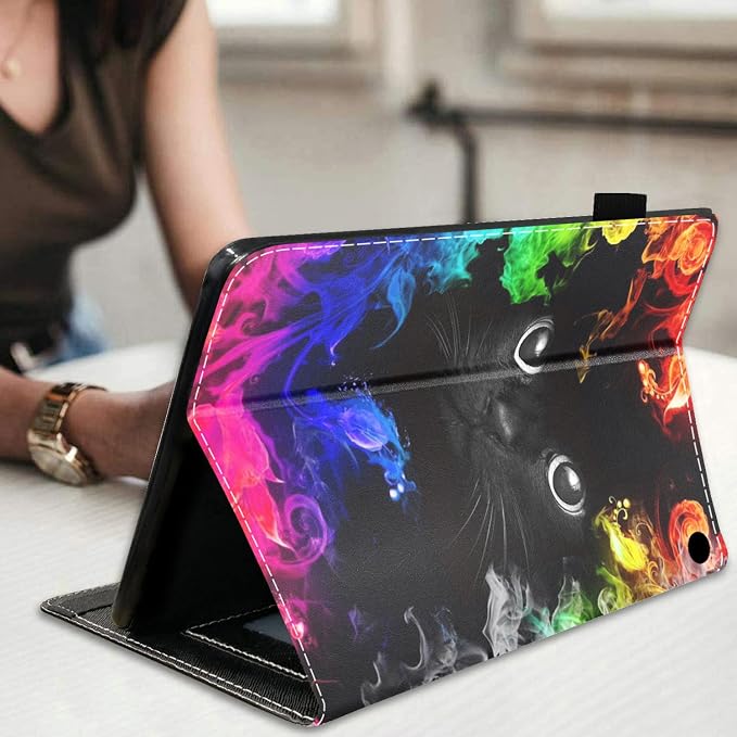 Case for Amazon Kindle Fire HD 10 &amp Fire HD 10 Plus Tablet (11th Generation 2021 Release) Premium PU Leather Stand Cover with Smart Auto Wake American Flag Deer