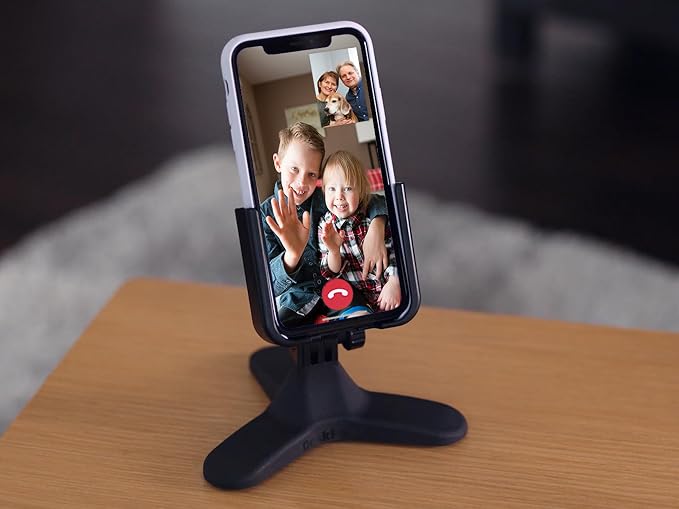 WeatherTech DeskFone - Universal Desktop Cell Phone Holder (Black Metal Knobs)