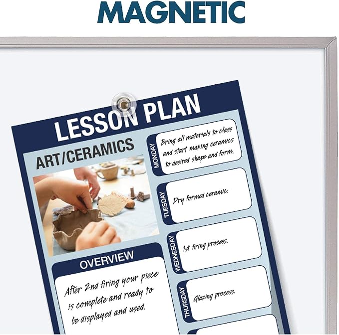 Quartet Porcelain Whiteboard, Magnetic Dry Erase White Board, 48"W x 36"H, Aluminum Frame (PPA304)