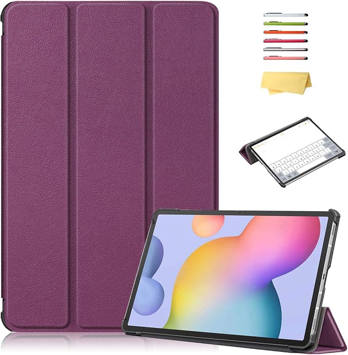 Case for Samsung Galaxy Tab S8 Plus 12.4 2022/S7 FE 2021/S7 Plus 2020 (SM-X800/X806/T730/T733/T736/T738/T970/T975/T976) Lightweight Tri-Fold Stand Thin Cover Auto Wake/Sleep Almond Blossom