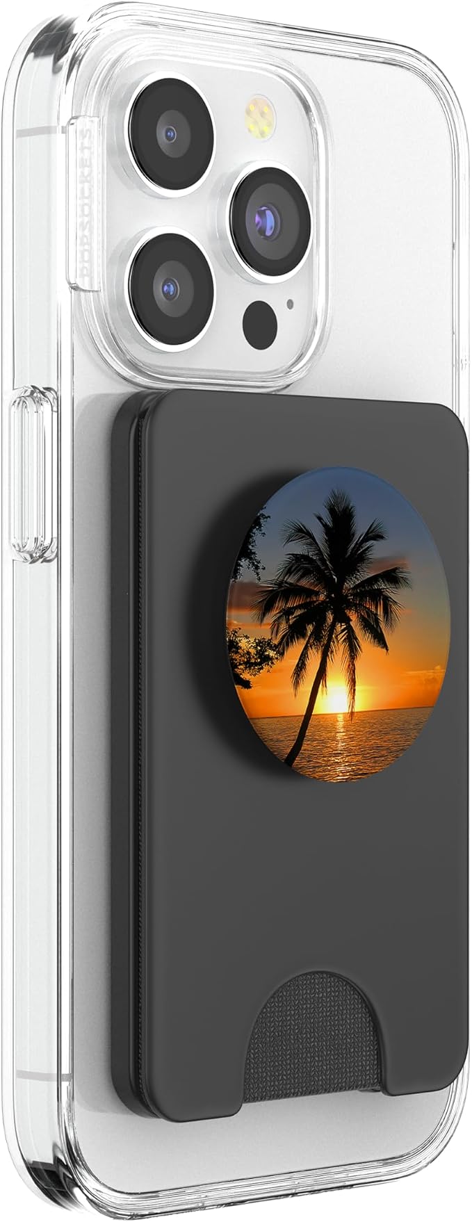 Realistic Sunset Ocean Palm Tree Photo Tropical Sunrise PopSockets Adhesive PopGrip