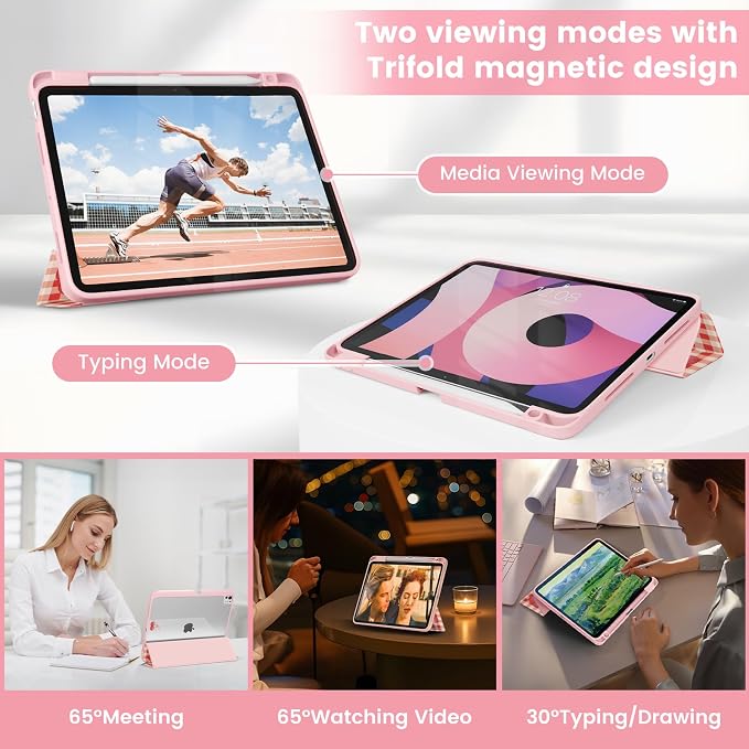 Case Compatible with iPad Pro 11 inch M5 2025 6th Generation / M4 2024 5th Generation Shockproof Hybrid Slim Stand Cover with Clear Back Shell &amp Pencil Holder Auto Wake/Sleep Black
