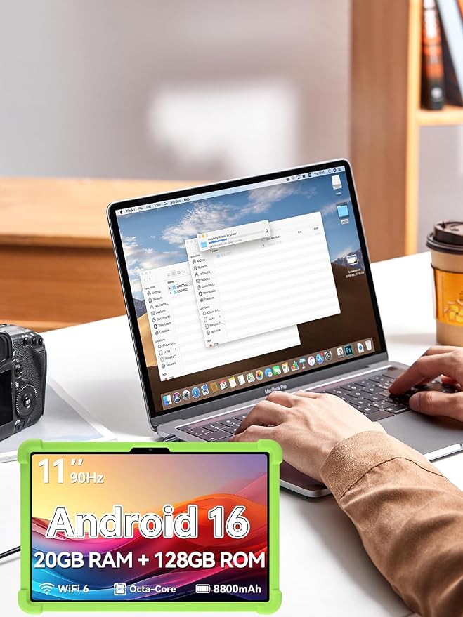 for Frameflow P11T Android 16 11-Inch TabletUYRUREL Skin-Friendly Soft Silicone Protective CaseFull Protection Against Drops and Scratcheswith Adjustable Viewing StandBlack.