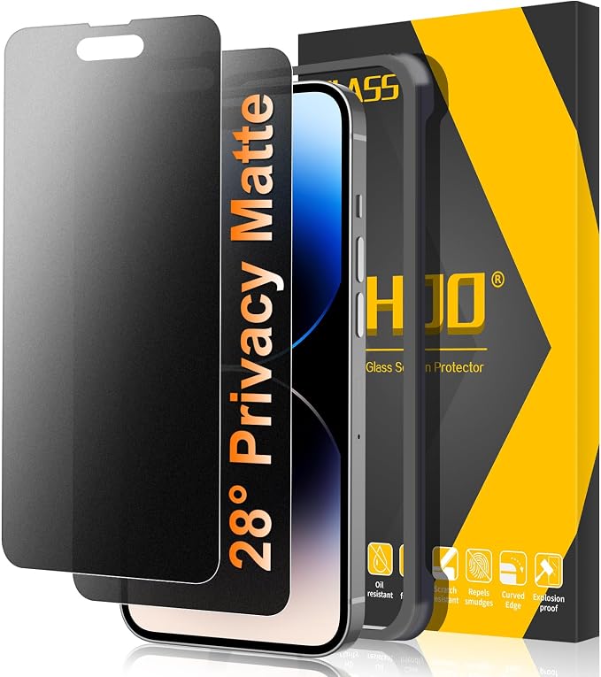 [2 Pack] Matte Privacy Glass Screen Protector Designed for iPhone 11 / iPhone XR Anti-Glare Anti-Fingerprint Install Frame 9H Tempered Glass