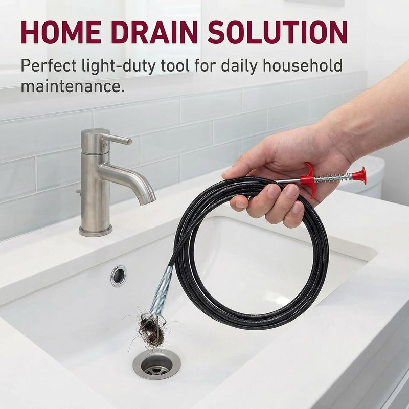 Drain Snake 75 Feet, Plumbing Snake Drain Hair Clog Removal Tool, Sink Unclogger Drain Cleaner Tool for Bathroom Kitchen Tub Shower Drain Clog Remover,Flexible Grabber Claw Pick Up Reacher