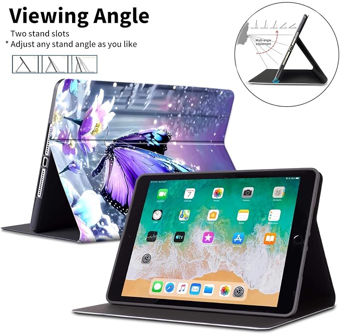 Case for Microsoft Surface Go 4/3/2/1 (2023/2021/2020/2018)-Slim PU Leather Lightweight Adjustable Stand Smart CoverAmerican Flag