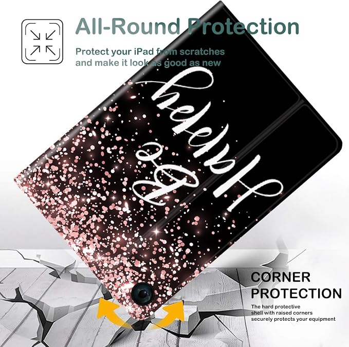 Case for iPad 10.2-inch (2021/2020/2019)/ iPad Air 10.5 2019 / iPad Pro 10.5 Multi-Angle Bracket with Automatic Sleep/Wake Protection Case - Babe We Got This