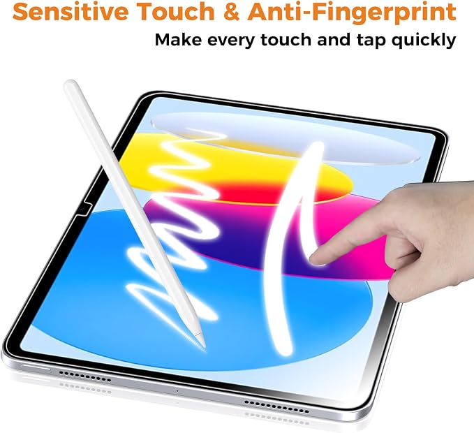 2 Pack iPad screen protector Tempered Glass with Application Tray Screen Protector for iPad A16 2025 11th/10th Generation 2022 (11-In/10.9) Touch Sensitive Scratch Resistant Easy to Install