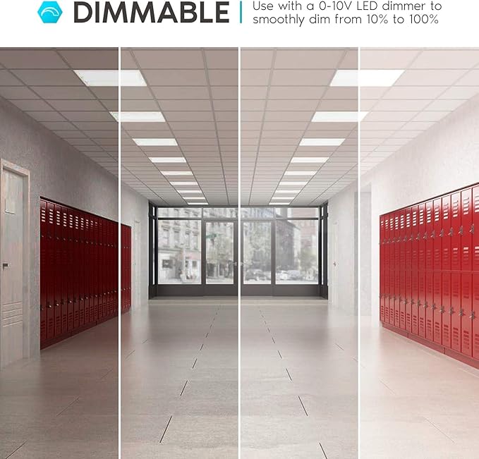2x4 FT LED Light Flat Panel, 40/50/60W, Color Temperature Selectable 3K | 4K | 5K, Dimmable Recessed Drop Ceiling Lights, 5000/6250/7500 Lumens, Lay in Fixture for Office, 120-277V, UL DLC(6 Pack)