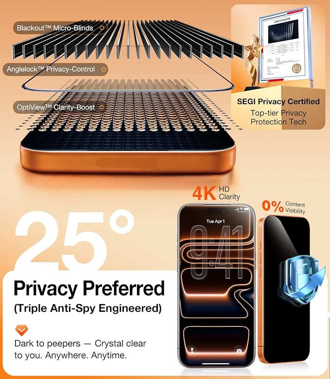 UltraGlass TOP 9H+ Armor for iPhone 15 Pro Max Screen Protector [NO.1 Military Grade Shatterproof] Screen Protector 15 Pro Max Tempered Glass [Longest Durable] Full Coverage 2 Pack