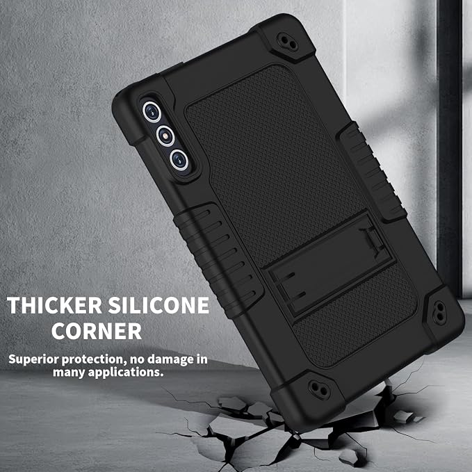 Case for KADYBE D106 Tabletfor MEIZE D106 Tablet CaseShockproof Hybrid Case with Shoulder Strap for VOZIZOV D106 Android 14/KADYBE D106/MEIZE D106/FEONAL 10.1 inch 2024 Tablet (Black)