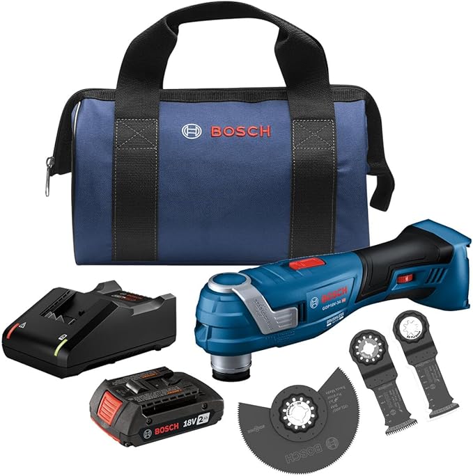 BOSCH GOP18V-34B12 18V Brushless StarlockPlus® Oscillating Multi-Tool Kit with (1) 2 Ah Standard Power Battery