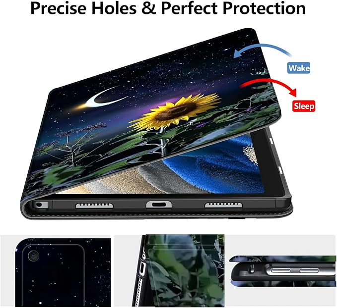 Case for Amazon Fire 7 Tablet 2019/2017 Release 9th/7th Generation PU Leather Smart Protective Cover with Auto Sleep/Wake for Fire 7 2019Beautiful Sunset
