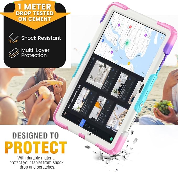 HXCASEAC Case for Samsung Galaxy Tab S6 Lite 10.4 inch Protective with Screen Protector/Hand Strap/S Pen Holder Shockproof S6 Lite Tablet Case 2024/2022/2020 SM-P610 SM-P613 SM-P620 - Black