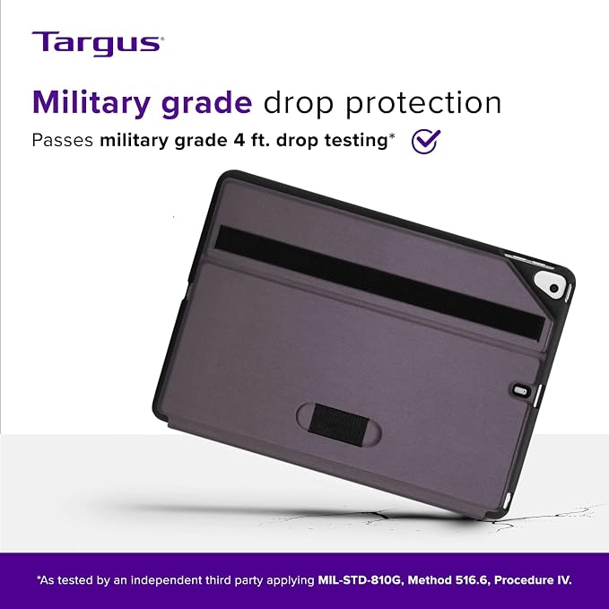 Targus Click-in Rotating Case for iPad (9th 8th and 7th gen.) 10.2-inch iPad Air 10.5-inch and Pro 10.5-inch Purple