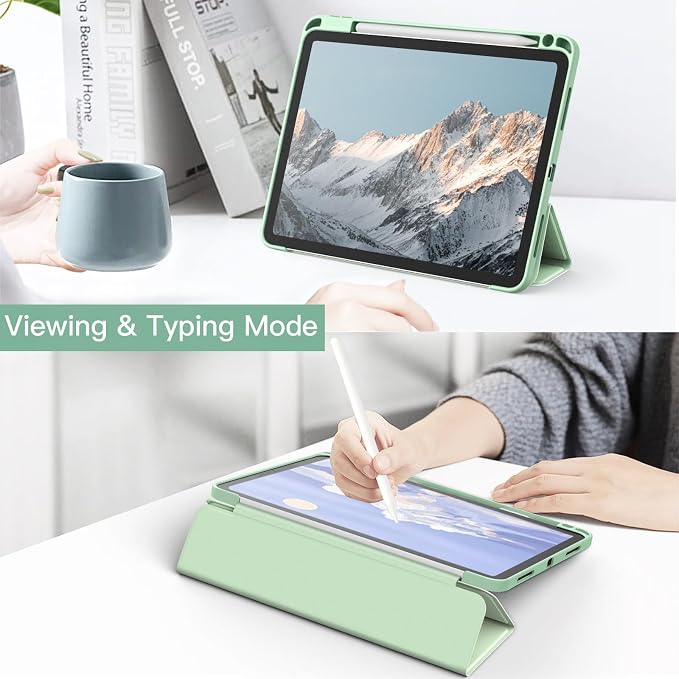 JETech Case Cover for iPad Pro 11 4/3/2/1 Black | For 2022/2021/2020/2018 Model Clear Back Pencil Holder Slim Shockproof Tri-Fold Stand Auto Wake/Sleep