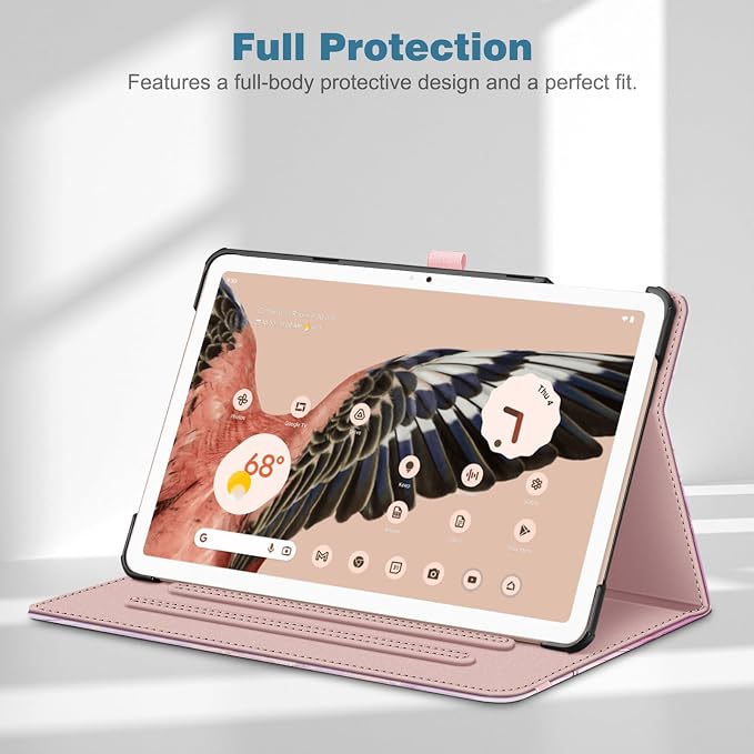 Fintie Case for Google Pixel Tablet 11 inch 2023 Multi-Angle Viewing | Protective Stand Cover with Pocket &amp Pencil Holder Compatible with Charging Speaker Dock Blossom