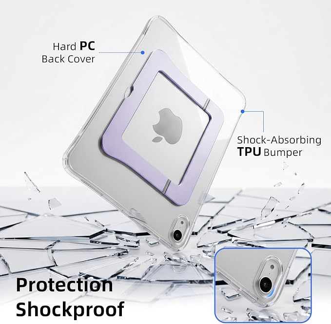 Kickstand Case for iPad mini 7 A17 Pro Slim Protective Clear Cover for iPad mini 7th/6th Generation 8.3 Inch 2024/2021 Sturdy Adjustable Multi-Angle Stand Blue