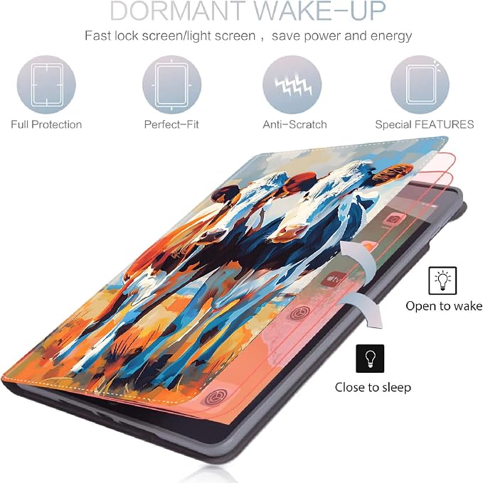 Case for Samsung Galaxy Tab S10 FE Plus 13.1 Inch 2025 Model (SM-X620/X626)Slim Folding Stand Cover with Auto Wake/Sleep for Samsung Galaxy Tab S10 FE Plus ，Painting Autumn Trees