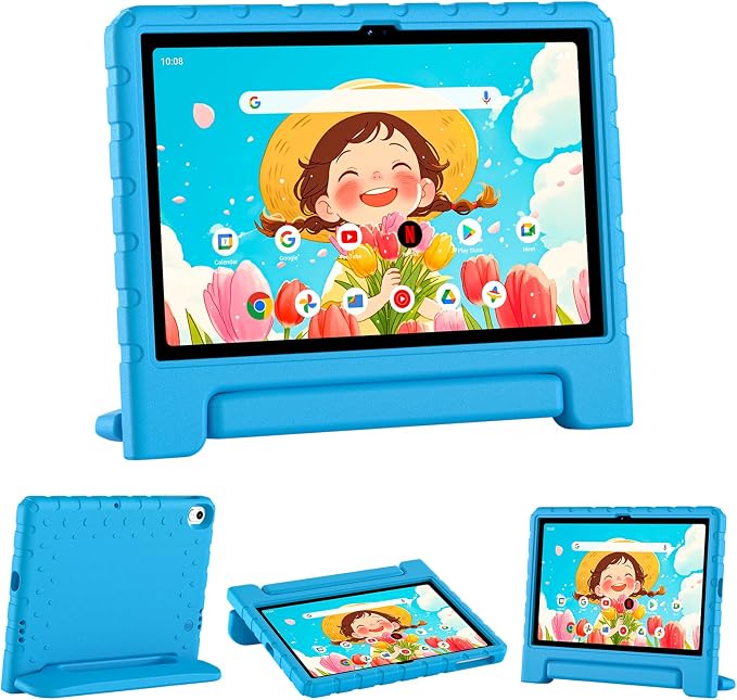 Kids Case for Onn 10.1 Tablet 2024 Gen 4(Model:100135925) ShockproofBlack | Lightweight EVA Foam Foldable Handle Stand Precise Cutouts Kid-Friendly For Daily Use