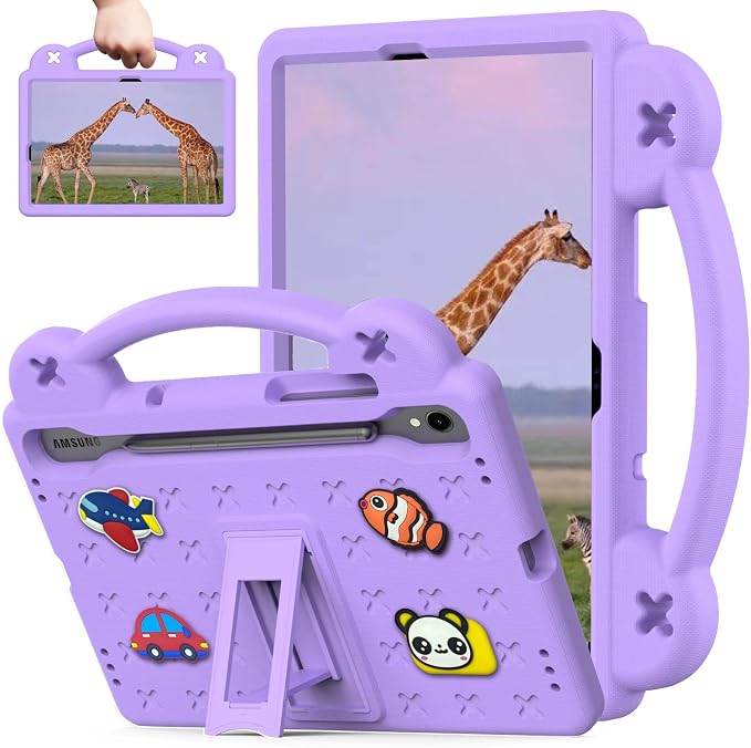 Kids Tablet Case with Built-in Kickstand and Handle Shockproof Cute Cover Lightweight Compatible with Samsung Galaxy Tab A7/S6 Lite 10.4” Pink