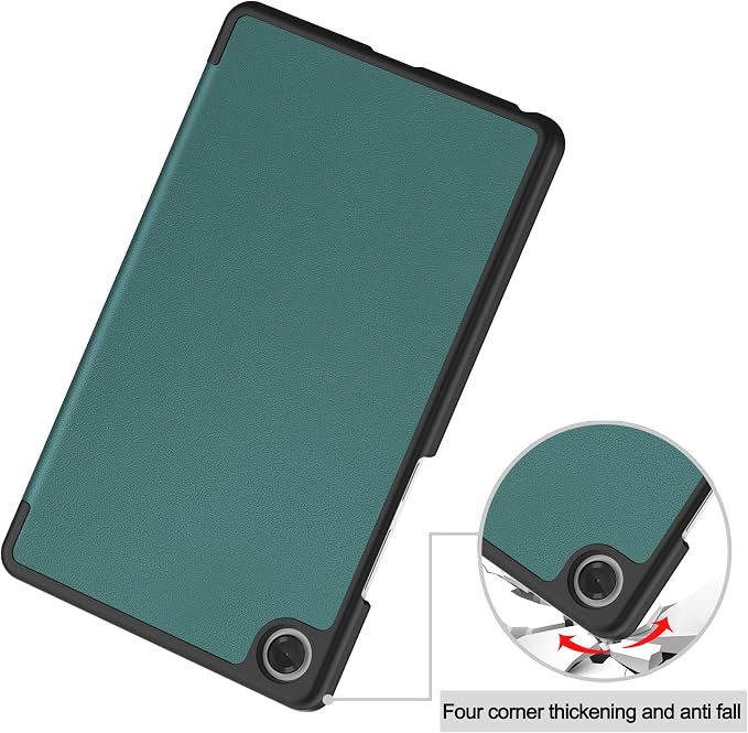 Smart Case for Lenovo Tab One / K9 8.7 Inch 2025 TB305XU/TB305FU Lightweight Trifold Stand Cover Auto Wake Sleep Blackish Green