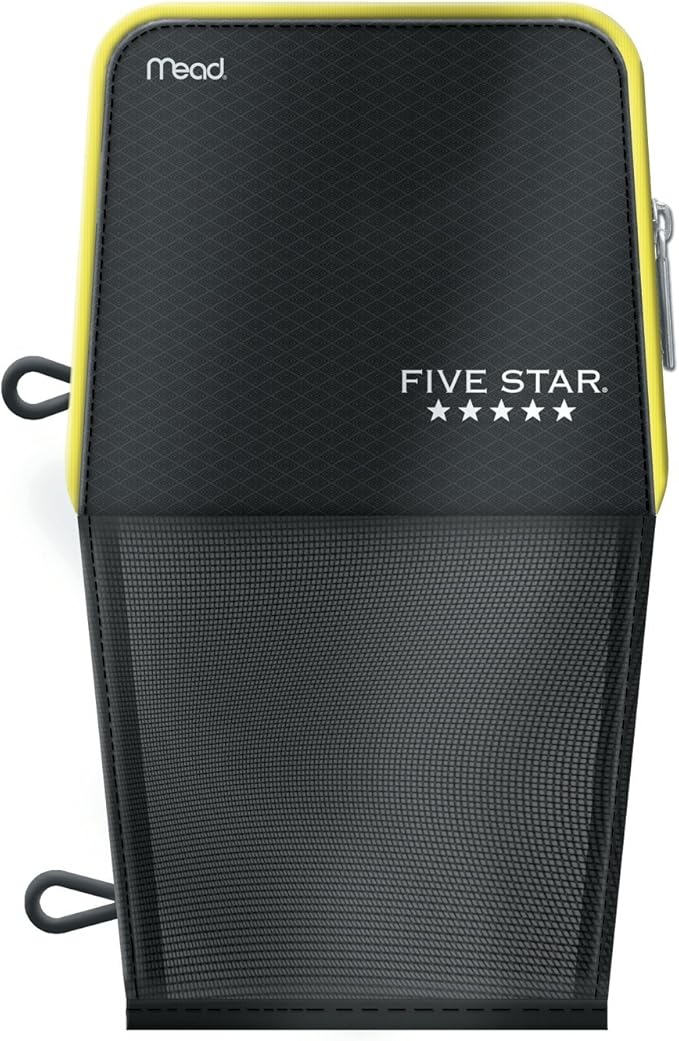 Five Star Stand 'N Store Pencil Pouch, Fits 3-Ring Binder, Pencil Case, Assorted Colors, Color Will Vary, 1 Count (50516) (Pack of 3)