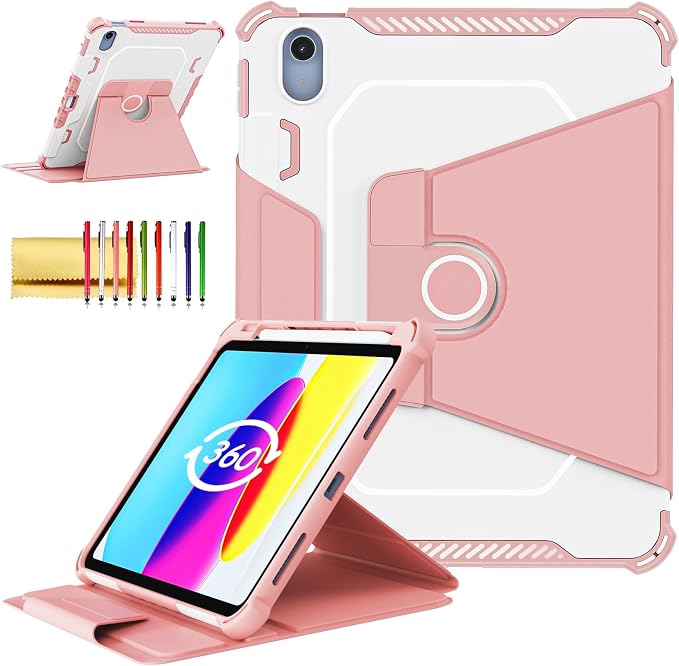 Kids Case for iPad Pro 11 M5/M4 &amp iPad Air 11 (2026/2025/2024) Shockproof Case with Pencil Holder Techcircle Light EVA Foam Handle Stand Bumper Protective Child Friendly Drop Proof Cover Black