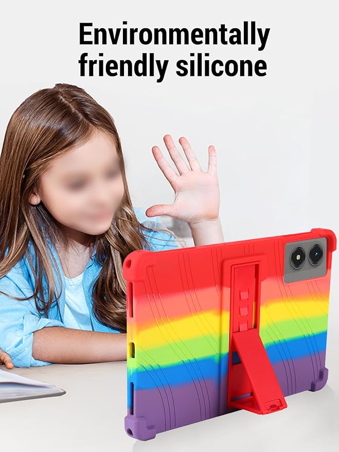 for TABWEE T50 (11 Inch) Android 16 Tablet Protective case ZBAGUG Shockproof Lightweight Silicone Protective Cover with Stand Child-Friendly Protection Easy to Clean Design Black.
