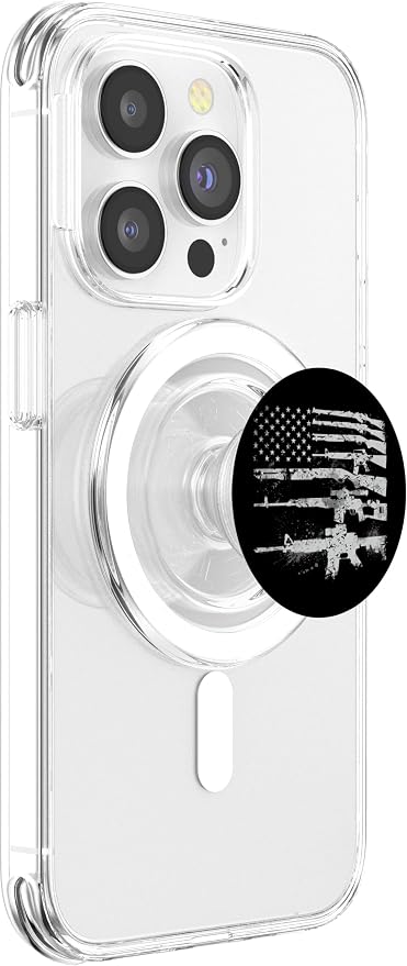 USA Flag Guns Weapons Rifles 2A Amendment PopSockets Adhesive PopGrip
