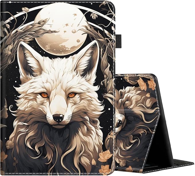 Case for All-New Amazon Fire HD 10 and 10 Plus Tablet (13th/11th Generation 2023/2021 Release) 10.1 Multi-Angle Smart Stand Cover Auto Sleep/Wake Skull and Fire