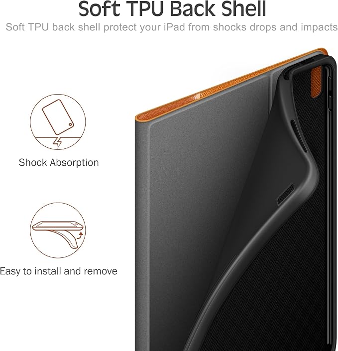 Case for iPad (A16) 11th Gen 11-inch iPad 10th Gen 10.9-inch | with Pencil Holder PU Leather Protective Cover Auto Sleep/Wake Multi-Angle Viewing/Typing Stand Magnetic Closure Beige