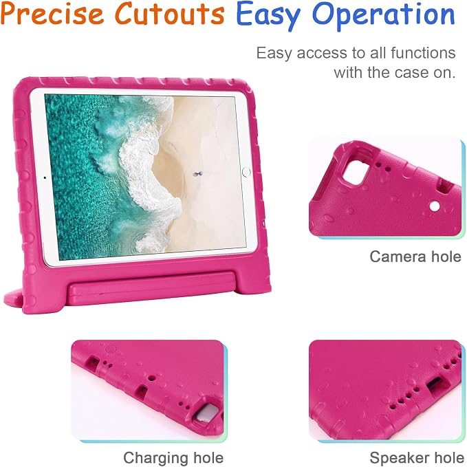 Kids Case for iPad Pro 11 M5/M4 &amp iPad Air 11 (2026/2025/2024) Shockproof Case with Pencil Holder Techcircle Light EVA Foam Handle Stand Bumper Protective Child Friendly Drop Proof Cover Black