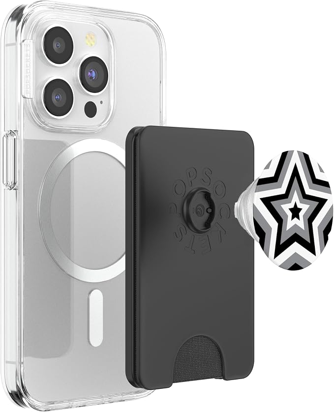 Aesthetic Star in Black and White PopSockets Adhesive PopGrip