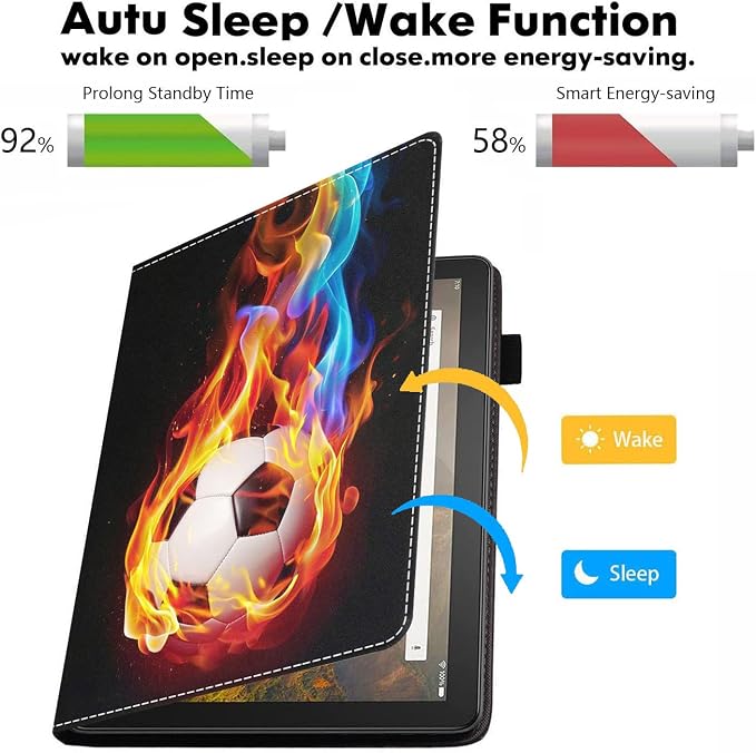 Case for Amazon Kindle Fire HD 10 &amp 10 Plus Tablet 10.1 (13th/11th Generation 2023/2021 Release) - PU Leather Folio Case with Smart Auto Wake/Sleep American Flag Camo