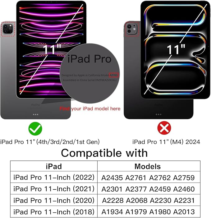 iPad Pro 11 inch Case with Rotating Stand &amp Shoulder Strap Heavy Duty Shockproof Cover with Pencil Holder for iPad Pro 11-inch 4th/3rd/2nd/1st Gen (Black)