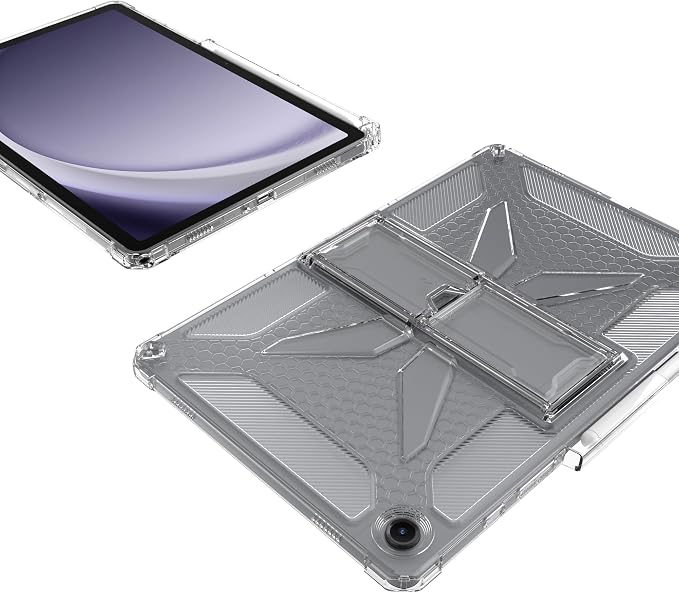 Clear Case for Samsung Galaxy Tab A11 8.7 2025 with Pencil Holder/Kickstand Soft TPU with Reinforced Corners‌ Shockproof Impact Resistant - Clear