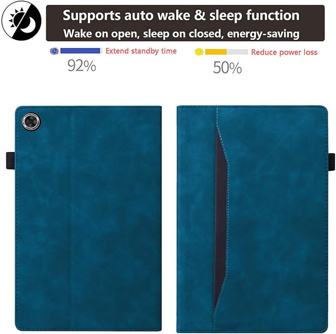 Fire HD 8 Case Slim Folding Stand Auto Wake/Sleep Wallet Case with Cards/Cash Holder for Amazon Fire HD 8(8th/7th/6th Gen 2018/2017/2016 Release)-Black