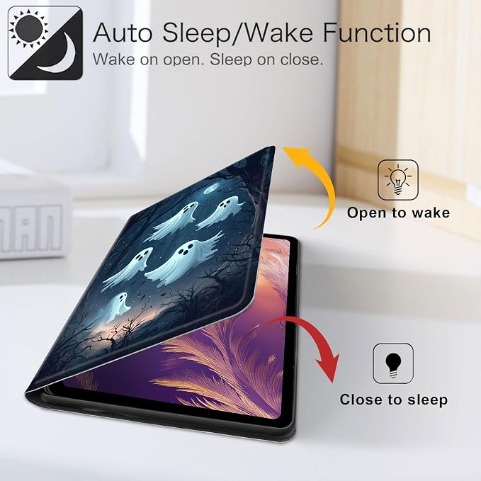 for iPad 11th Generation (A16 2025) 11 / iPad 10th Gen 10.9 2022 Case 360° Rotating PU Leather Stand Cover with Auto Sleep/Wake Shockproof TPU Backl Raccoon Perched