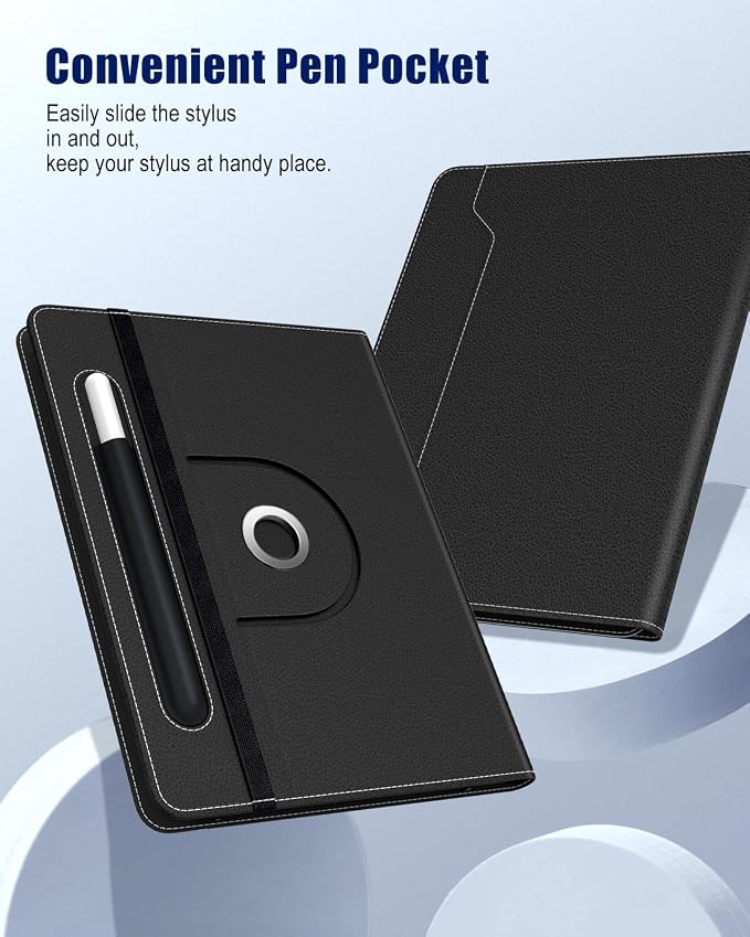 TiMOVO Universal Rotating Case for 11 Inch Tablet Black | 360 Degree Rotating Stand Pen Pocket 9 10 10.1 Inch Android Touchscreen Compatible