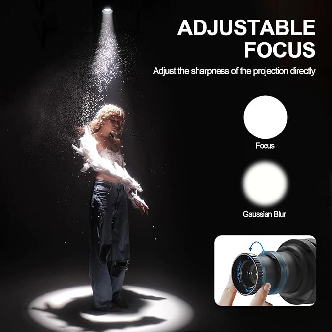 Alluneitter S-80 Bowens Mount Optical Conical Snoot Spotlight Kit. Adjustable Focus 38°Lens, Lighting Shape Changeable; for Photography, Studio Video, Compatible with Various LED Lights and Strobes
