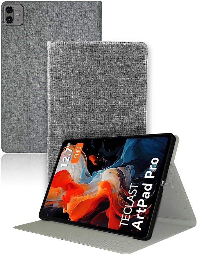 Case for TECLAST ArtPadPro Tablet 12.7inchNOUKAJU Tablet Protection CaseFolding StandAngle AdjustmentProtection Cover for TECLAST ArtPadPro(Gray)