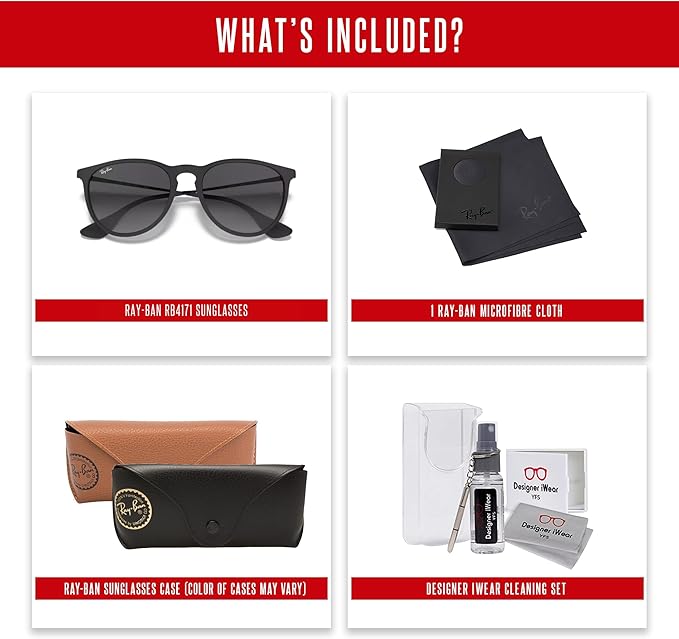 Ray-Ban RB4171 ERIKA Round Sunglasses For Women +BUNDLE with ACCESSORY EYEWEAR KIT